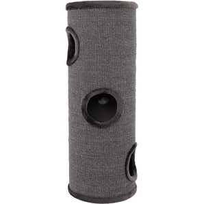 lionto Kratztonne mit Sisal Kratzturm Kratzbaum Kratzsäule Höhe 100 cm Grau