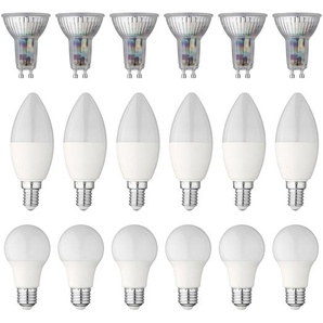 LIVARNO home LED-Leuchtmittel, 6 Stück, GU10 / E14 / E27
