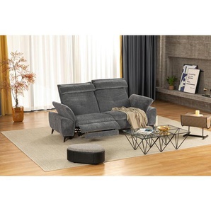 Livetastic 2-Sitzer-Sofa, Dunkelgrau, Textil, 3-Sitzer, 222 cm, motorische Relaxfunktion, USB-Anschluss, Wohnzimmer, Sofas & Couches, Sofas, 2-Sitzer