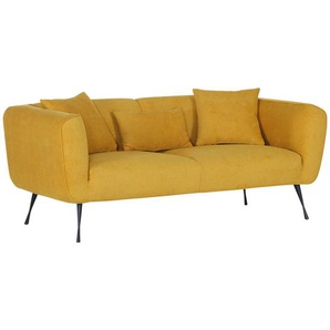 Livetastic 2-Sitzer-Sofa, Gelb, Textil, Uni, 185x75x85 cm, Made in EU, Stoffauswahl, Rücken echt, Wohnzimmer, Sofas & Couches, Sofas, 2-Sitzer Sofas