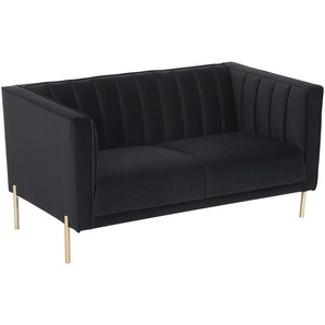 Livetastic 2-Sitzer-Sofa, Schwarz, Textil, 144x75x85 cm, Wohnzimmer, Sofas & Couches, Sofas, 2-Sitzer Sofas