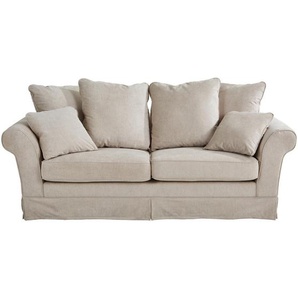 Livetastic 3-Sitzer-Sofa, Beige, Textil, Uni, Füllung: Silikon,Silikon, 214x71x92 cm, Made in EU, Wohnzimmer, Sofas & Couches, Sofas, 3-Sitzer Sofas