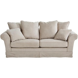 Livetastic 3-Sitzer-Sofa, Beige, Textil, Uni, Füllung: Silikon,Silikon, 214x71x92 cm, Wohnzimmer, Sofas & Couches, Sofas, 3-Sitzer Sofas