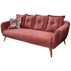 Livetastic 3-Sitzer-Sofa, Koralle, Holz, Textil, Buche, Fichte, Kiefer,Buche, massiv, Uni, Füllung: Schaumstoff, 236x94x103 cm, AZO-frei, Made in EU, Armteil links, rechts, Wohnzimmer, Sofas & Couches, Sofas, 3-Sitzer Sofas