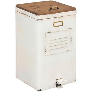 Livetastic Abfalleimer, Natur, Weiß, Metall, Tanne, massiv, 51.2 L, 35x63x45.5 cm, Küchen, Küchenausstattung, Mülleimer