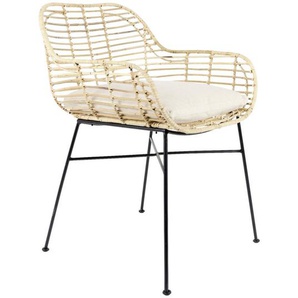 Livetastic Armlehnstuhl, Natur, Holz, Rattan, 56x81.50x58 cm, Esszimmer, Stühle, Esszimmerstühle, Armlehnenstühle