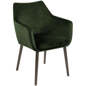 Livetastic Armlehnstuhl , Dunkelgrün , Textil , Eiche , Füllung: Polyetherschaumkern , rund , 58x84x58 cm , Esszimmer, Stühle, Esszimmerstühle, Armlehnenstühle