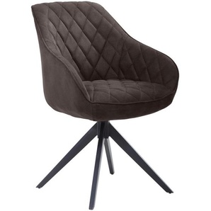 Livetastic Armlehnstuhl, Schwarz, Dunkelgrau, Metall, Textil, eckig, 59x84x58.5 cm, Esszimmer, Stühle, Esszimmerstühle, Armlehnenstühle