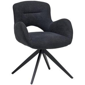Livetastic Armlehnstuhl, Schwarz, Holz, Metall, Textil, Pappel, Sperrholz, Flachrohr, 62x84x62 cm, Esszimmer, Stühle, Esszimmerstühle, Armlehnenstühle