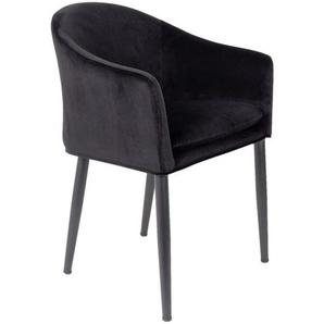 Livetastic Armlehnstuhl , Schwarz , Textil , A-Form , 57x77x55.5 cm , Bezug abnehmbar , Esszimmer, Stühle, Esszimmerstühle, Armlehnenstühle