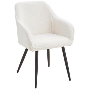 Livetastic Armlehnstuhl, Weiß, Holz, Metall, Textil, Pappel, Sperrholz, Füllung: Schaumstoff, Rundrohr, 56x82x60 cm, Esszimmer, Stühle,