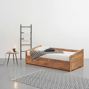 Livetastic Ausziehbett, Eiche, Holz, Wildeiche, massiv, Höhe ca. 13 cm, 90x200 cm, Kinder- & Jugendzimmer, Kindermöbel, Kinderbetten, Ausziehbetten