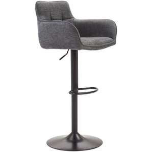 Livetastic Barhocker, Grau, Schwarz, Metall, Textil, Füllung: Schaumstoff, Drehteller, 54.5x111.5x51.5 cm, Sitzfläche 360° drehbar, inklusive