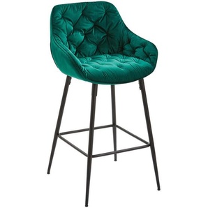 Livetastic Barhocker, Grün, Schwarz, Holz, Metall, Textil, Pappel, Sperrholz, Füllung: Schaumstoff, Rundrohr, 55x105x57 cm, Bsci, Esszimmer, Barmöbel,