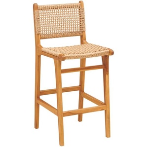 Livetastic Barhocker, Natur, Holz, Kunststoff, Teakholz, vollmassiv, 45x108x55 cm, Esszimmer, Barmöbel, Barhocker