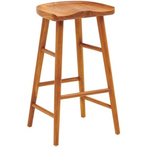 Livetastic Barhocker, Natur, Holz, Teakholz, vollmassiv, 40x74x45 cm, Esszimmer, Barmöbel, Barhocker