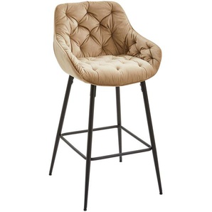 Livetastic Barhocker, Schwarz, Taupe, Holz, Metall, Textil, Pappel, Sperrholz, Füllung: Schaumstoff, Rundrohr, 55x105x57 cm, Bsci, Esszimmer,