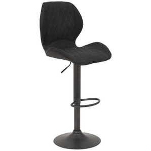 Livetastic Barhocker Sonja, Anthrazit, Metall, Textil, Raute, Rundrohr, Drehteller, Säule, 42x96x51 cm, Sitzfläche 360° drehbar, Stühle