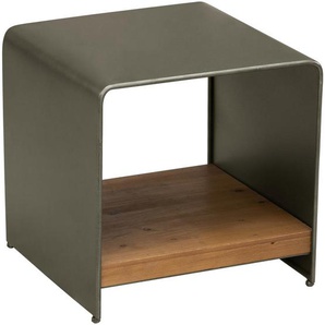 Livetastic Beistelltisch, Natur, Schwarz, Holz, Metall, Tanne, massiv, quadratisch, U-Form, 40x39.5x40 cm, Fsc, Wohnzimmer, Wohnzimmertische,