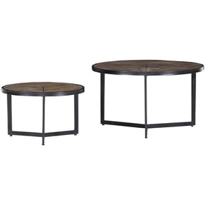 Livetastic Beistelltischset, Natur, Holz, 2-teilig, Mangoholz, massiv, rund, eckig, 70x40 cm, Wohnzimmer, Wohnzimmertische, Satztische