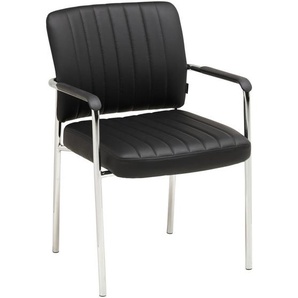 Livetastic Besucherstuhl, Schwarz, Chrom, Holz, Metall, Kunststoff, Textil, Pappel, Sperrholz, Rundrohr, 56x81x63 cm, inklusive Armlehnen,