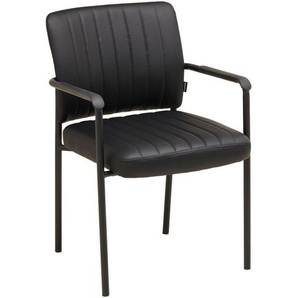 Livetastic Besucherstuhl, Schwarz, Holz, Metall, Kunststoff, Textil, Pappel, Sperrholz, Rundrohr, 56x81x63 cm, inklusive Armlehnen, Arbeitszimmer,