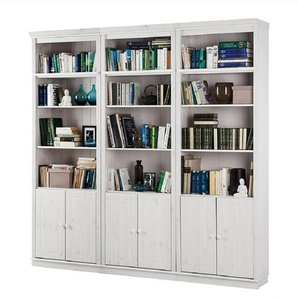 Livetastic Bücherwand Lillehammer, Weiß, Kiefer, Holz, Kiefer, massiv, 15 Fächer, 223x222x34 cm, Wohnzimmer, Regale, Bücherregale