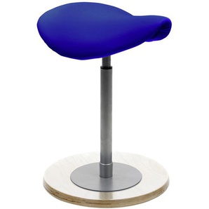 Livetastic Bürohocker , Blau, Silber, Buche , Holz, Metall, Textil , Buche , furniert , Drehteller , 42x57-82x42 cm , Arbeitszimmer, Bürostühle, Bürohocker