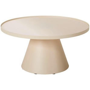 Livetastic Couchtisch, Creme, Metall, Glas, rund, konisch, 81x40x81 cm, einfacher Aufbau, Wohnzimmer, Wohnzimmertische, Couchtische