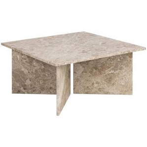 Livetastic Couchtisch, Creme, Stein, quadratisch, 90x42x90 cm, Wohnzimmer, Wohnzimmertische, Couchtische, Couchtische Marmor