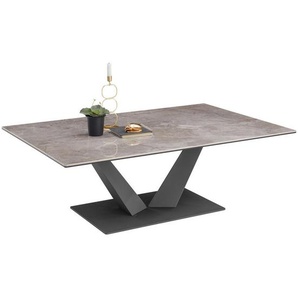 Livetastic Couchtisch , Grau , Metall, Keramik , rechteckig , Bodenplatte , 80x40 cm , Wohnzimmer, Wohnzimmertische, Couchtische