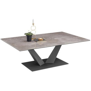Livetastic Couchtisch, Grau, Metall, Keramik, rechteckig, Bodenplatte, 80x40x120 cm, Wohnzimmer, Wohnzimmertische, Couchtische