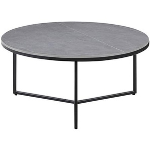 Livetastic Couchtisch, Grau, Metall, Keramik, rund, Flachrohr, 80x37x80 cm, Wohnzimmer, Wohnzimmertische, Couchtische, Couchtische Keramik