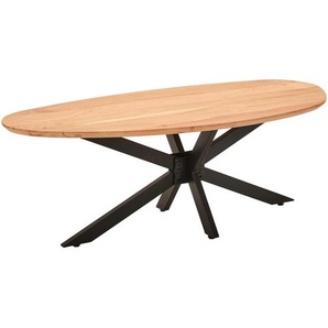 Livetastic Couchtisch, Schwarz, Akazie, Holz, Metall, Akazie, Hartholz, organisch, Sternfuß, 60x45x130 cm, Fsc, einfacher Aufbau, Wohnzimmer, Wohnzimmertische, Couchtische