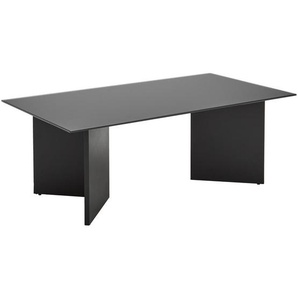 Livetastic Couchtisch, Schwarz, Glas, Metall, rechteckig, Flachrohr, 60x40x110 cm, einfacher Aufbau, Wohnzimmer, Wohnzimmertische, Couchtische