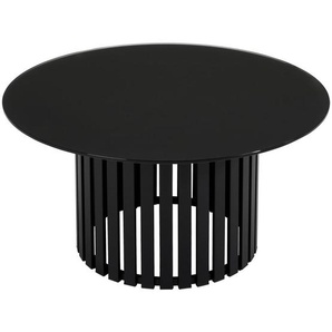 Livetastic Couchtisch, Schwarz, Metall, Glas, rund, zylindrisch, 80x40x80 cm, einfacher Aufbau, Wohnzimmer, Wohnzimmertische, Couchtische