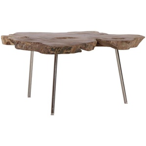 Livetastic Couchtisch , Hellbraun , Holz , Teakholz , 80-95x40 cm , Wohnzimmer, Wohnzimmertische, Couchtische