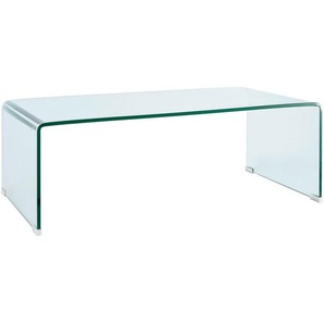 Livetastic Couchtisch, Transparent, Glas, rechteckig, U-Form, 110x35x55 cm, Wohnzimmer, Wohnzimmertische, Couchtische