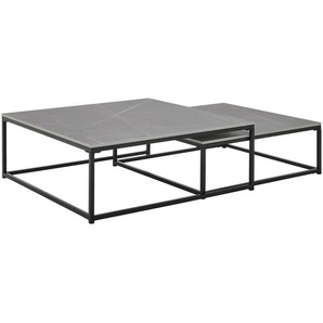 Livetastic Couchtischset, Grau, Schwarz, Metall, Keramik, 2-teilig, quadratisch, eckig, 65x27x75 cm, Wohnzimmer, Wohnzimmertische, Couchtische,