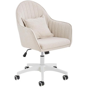 Livetastic Drehstuhl, Beige, Metall, Kunststoff, Textil, Füllung: Schaumstoff, Drehkreuz, 59x83-93x68 cm, Sitzfläche 360° drehbar, Arbeitszimmer,