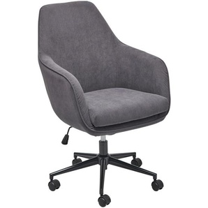 Livetastic Drehstuhl, Dunkelgrau, Metall, Kunststoff, Textil, Drehkreuz, 63x93-98x71 cm, Sitzfläche 360° drehbar, Arbeitszimmer, Bürostühle, Drehstühle