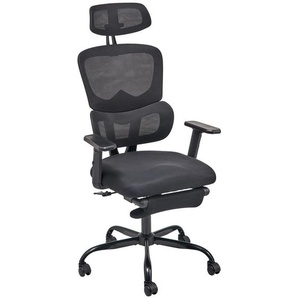 Livetastic Drehstuhl Fußstütze, Schwarz, Metall, Kunststoff, Textil, Drehkreuz, 65x115-123x68 cm, Arbeitszimmer, Bürostühle, Drehstühle