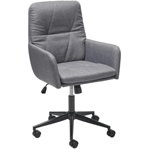 Livetastic Drehstuhl, Grau, Schwarz, Metall, Textil, Drehkreuz, 61x92-102x65 cm, Arbeitszimmer, Bürostühle, Drehstühle