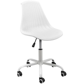 Livetastic Drehstuhl, Weiß, Metall, Kunststoff, Drehkreuz, 44x75-85x56 cm, Sitzfläche 360° drehbar, Arbeitszimmer, Bürostühle, Drehstühle