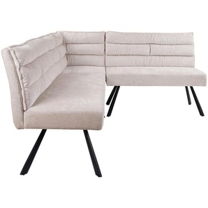 Livetastic Eckbank, Beige, Metall, Textil, 5-Sitzer, seitenverkehrt montierbar, L-Form, 176-214x68x88 cm, Esszimmer, Bänke, Eckbänke