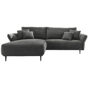 Livetastic Ecksofa, Anthrazit, Textil, Uni, 4-Sitzer, Füllung: Schaumstoff, seitenverkehrt montierbar, L-Form, 264-302x178 cm, Made in EU, Rücken echt, Armteil links, rechts, Wohnzimmer, Sofas & Couches, Wohnlandschaften, Ecksofas