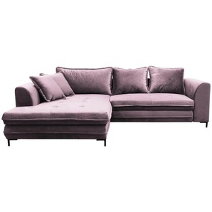 Livetastic Ecksofa, Beere, Textil, 4-Sitzer, Füllung: Schaumstoff, Ottomane links, L-Form, 277x187 cm, Made in EU, Stoffauswahl, Rücken echt,