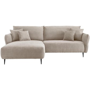 Livetastic Ecksofa, Beige, Textil, 4-Sitzer, Füllung: Schaumstoff, seitenverkehrt montierbar, L-Form, 264-302x178 cm, Made in EU, Rücken echt, Armteil