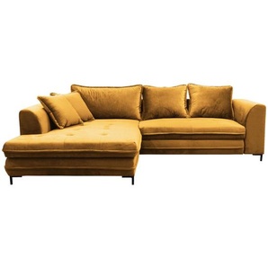Livetastic Ecksofa, Gelb, Textil, 4-Sitzer, Füllung: Schaumstoff, Ottomane links, L-Form, 277x187 cm, Made in EU, Stoffauswahl, Rücken echt, Wohnzimmer, Sofas & Couches, Wohnlandschaften, Ecksofas