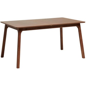Livetastic Esstisch Bergamo, Walnuss, Holz, Kautschukholz,Kautschukholz,Kautschukholz, furniert, massiv, rechteckig, eckig, 150x76x90 cm, in